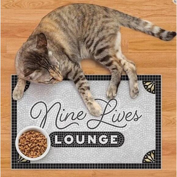 New Fred Cat Kitten Nine Lives Lounge Food Dinner Vinyl Waterproof Placemat - Picture 2 of 2